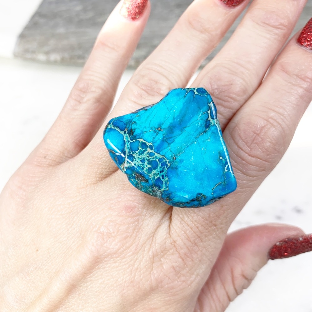 Handmade Blue Regalite Ring